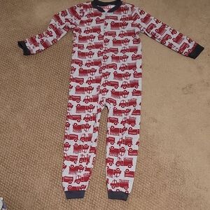Carter's Red and White Fire Truck Footie